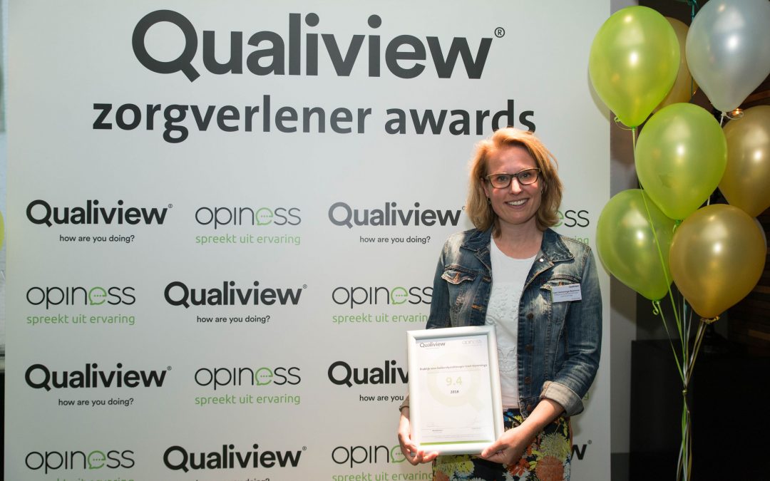 Voor het 2e jaar op rij heb ik de 2e prijs gewonnen bij de Qualiview Zorgverleners Awards.